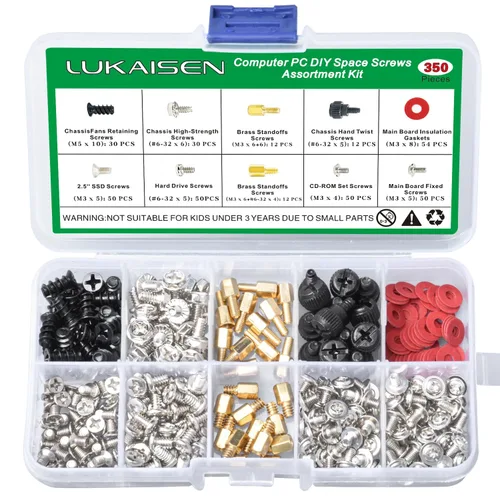 Vista 13 de 165 piezas de kit de tornillos para computadora para reparación de laptop y PC - Tornillos PCIe NVMe M.2, tuercas de separación, kit de tornillos
