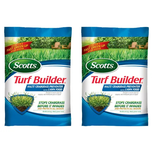 Vista 12 de Scotts Turf Builder fertilizante para césped - Con repelente para crabgrass HALTS Herbicida pre-emergente, fertilizante para césped, cubre 5,000