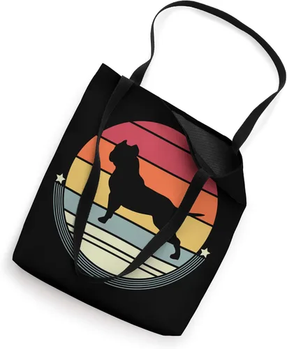 Vista 2 de American Bully Silueta Retro Vintage Perro Dueño Mujeres Hombres Bolso Tote