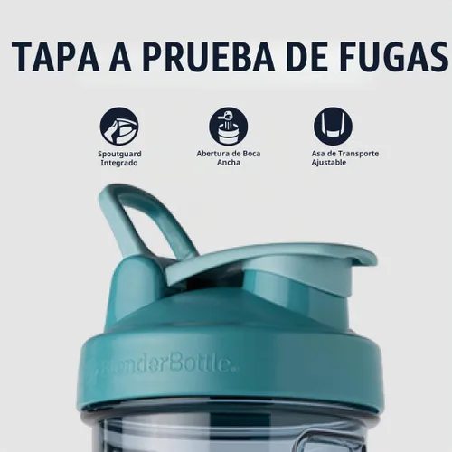 Vista 2 de BlenderBottle - Botella agitadora Pro Series perfecta para batidos de proteínas y preentrenamiento, 32 onzas, azul ceruleo