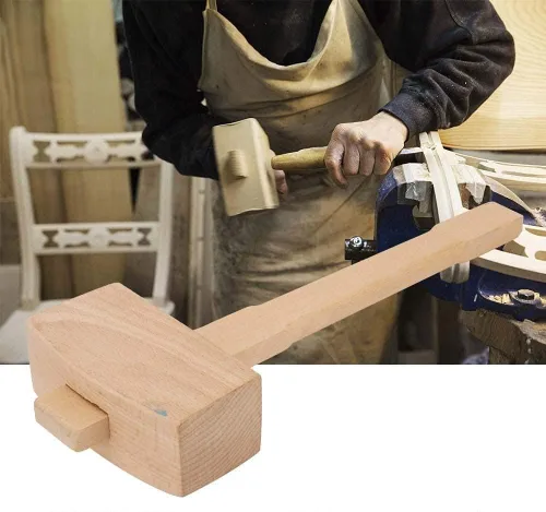 Vista 4 de Profesional carpintero martillo de madera que golpea la herramienta 100% de la carpintería con la cara golpeante en ángulo