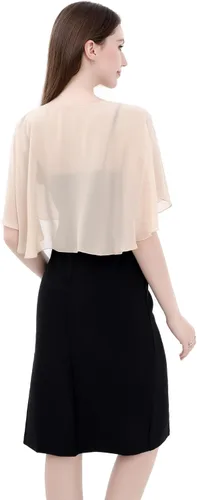 Vista 4 de Capelets de encaje de gasa suave para mujer, chales y envolturas para vestido de noche, boda, capa Bole