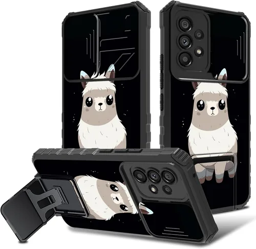 Vista 12 de Funda para Samsung Galaxy A53 5G con cubierta de cámara y soporte de soporte, resistente a prueba de golpes, TPU funda protectora para Samsung
