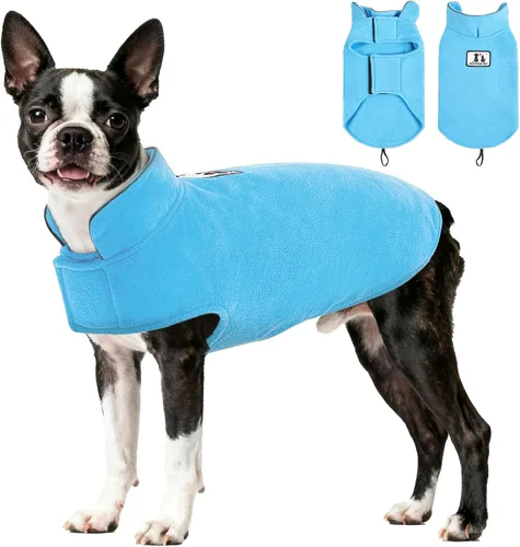 Vista 18 de DENTRUN - Abrigo de forro polar para perros en invierno resistente al viento chaqueta reflectante para mascota chaleco para perro para razas