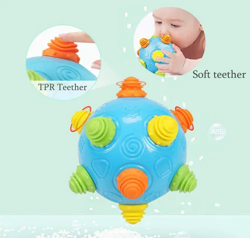 Vista 5 de Pelota de baile con música para niños pequeños - Moverse, gatear, rebotar, aprendizaje sensorial para niños y bebés, regalo divertido tanto
