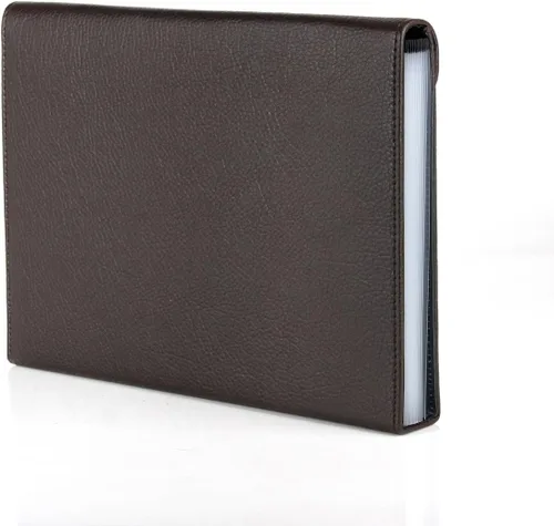 Vista 5 de Organizador de archivos personalizado de piel sintética, soporte para documentos prescindible para hombres, tamaño A4, carpeta de archivos
