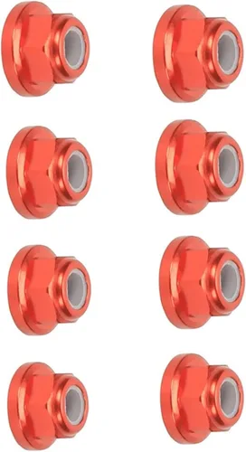 Vista 5 de 8pc M4 Brida Nylon Bloqueo para Arrma 3S Mega Bigrock Typhon Grantie Senton Vorteks Tuercas Rueda Actualización Piezas Rojo