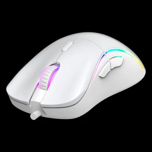 Vista 3 de GAMDIAS Zeus Hermes E4 Combo 3 en 1, teclado mecánico multicolor 60% multicolor, mouse ergonómico RGB 12800 DPI, alfombrilla de mouse extendida