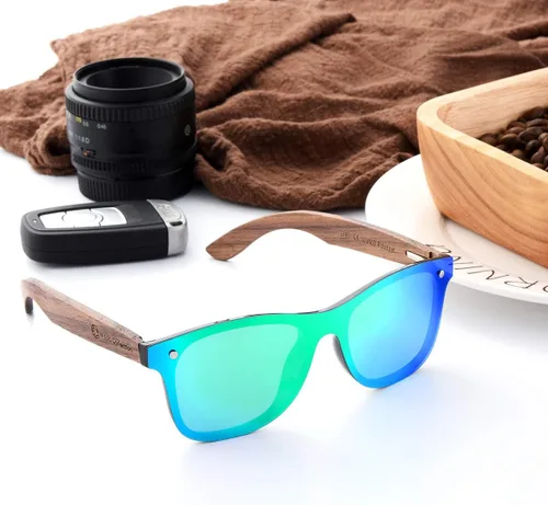 Vista 6 de Lentes de sol de bambú hechos a mano con cristales polarizados para hombres y mujeres