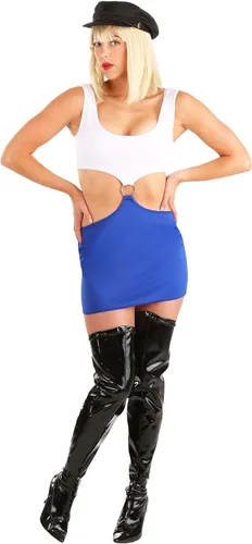 Vista 4 de Disfraz de niña para mujer, icónico retro sexy, rojo disfraz de Halloween