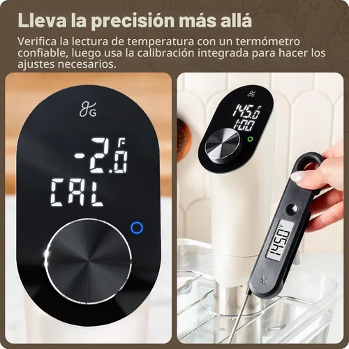 Vista 7 de Greater Goods Cocina Sous Vide, 1100 W, no necesita aplicación ni WiFi (blanco abeja)