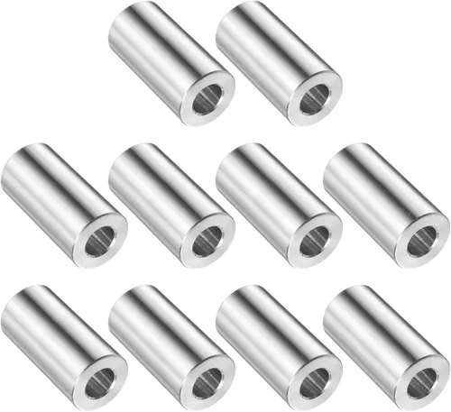 Vista 121 de uxcell 10 piezas de espaciador de acero inoxidable de 3/8" de diámetro interno x 3/4" de diámetro exterior x 1" de longitud, espaciador de rosca