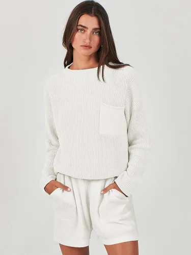 Vista 5 de ANRABESS Conjunto de dos piezas para mujer, suéter de punto, manga larga, tops y pantalones cortos
