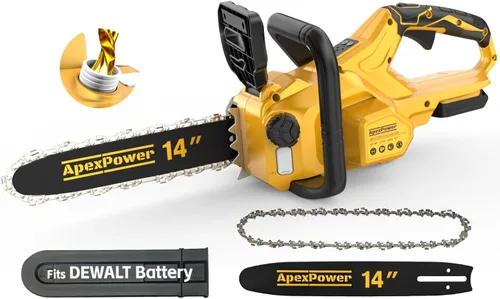 Vista 9 de APEXPOWER Motosierra eléctrica sin escobillas de 12 pulgadas, inalámbrica, para batería Dewalt de 20 V, motosierra compacta con corte potente