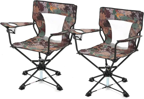 Vista 20 de ARROWHEAD OUTDOOR Silla giratoria de 360° para caza con reposabrazos, perfecta para cepos, sin patas que se hunden, soporta hasta 450 libras