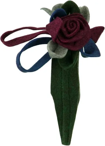 Vista 3 de Felt Multicolor Headband with Flower - Green W01S36A