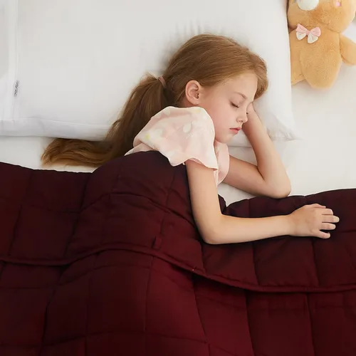 Vista 25 de L'AGRATY Manta con peso de 5 libras, para regazo, manta pequeña y portátil para adultos, refrescante, para viajar, relajarse y dormir, para todas