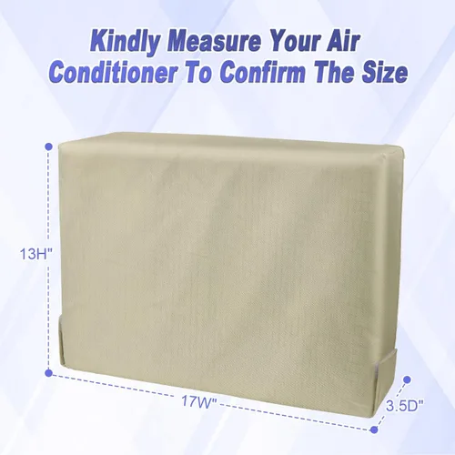 Vista 7 de Cubierta impermeable y aislada para aire acondicionado interior para unidad de AC de ventana, 17'Wx 13'Hx 3.5'D - Beige