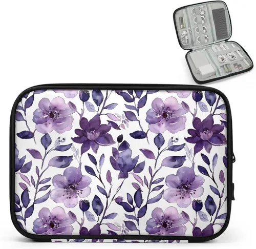 Vista 13 de Flowers Electronics - Funda organizadora de viaje, accesorios tecnológicos, bolsa de almacenamiento de cables para cables, cargador, teléfono, disco