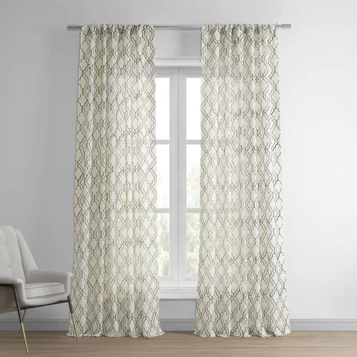 Vista 13 de HPD Half Price Drapes SHCH-11729-84 - Cortina transparente de lino con estampado (1 panel), 50 x 84, Avignon Vine