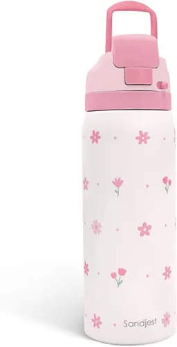 Vista 34 de Botella de agua de acero inoxidable con bandera estadounidense, aislada al vacío, tapa de botón, 32 onzas, regalos para patriota 4 de julio