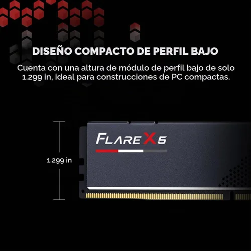 Vista 4 de G.Skill Flare X5 Series DDR5 RAM (AMD EXPO e Intel XMP 3.0) 32GB (2x16GB) Hasta 6000MT/s* CL36-36-36-96 1.35V Memoria de computadora de escritorio