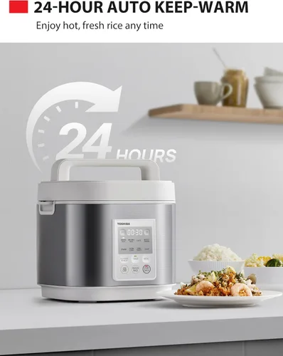 Vista 7 de TOSHIBA Rice Cooker Heritage Bento Box, control digital, capacidad de arroz crudo de 5.5 tazas, 9 funciones con calefacción 3D y mantenimiento
