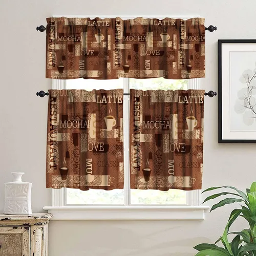 Vista 8 de Cenefas de cocina con estrellas de mar, cortinas de nivel para ventanas de cocina, cortinas de café con estrellas de mar, cortinas pequeñas