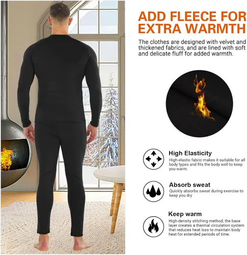 Vista 5 de Conjunto de ropa interior térmica para hombre y hombre, capa base larga