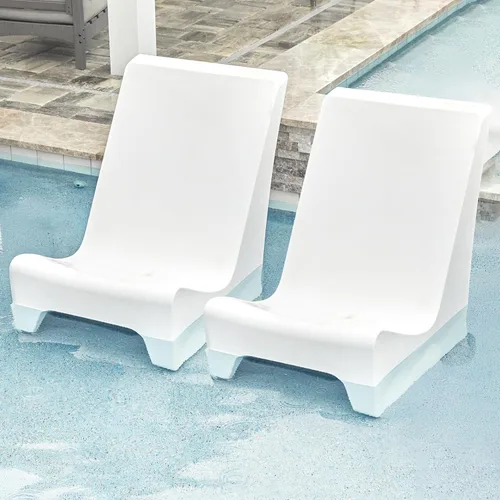 Vista 8 de Floating Luxuries Kai - Tumbona para piscina, color blanco ártico, juego
