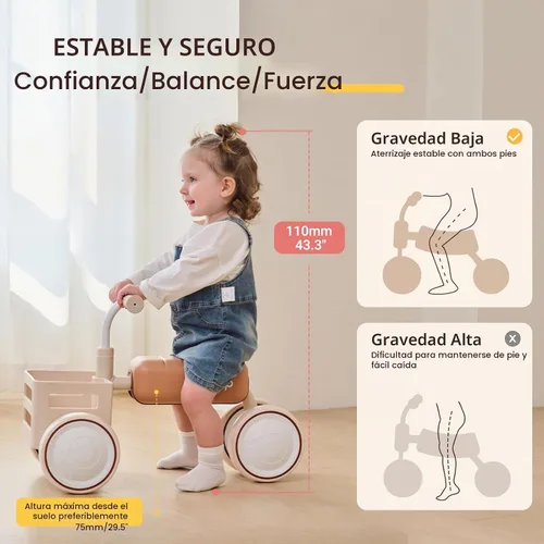 Vista 3 de Kidpop Toast Baby Walker - Andador convertible empujable con asiento desmontable, marco triangular antivuelco y canasta de grado alimentario