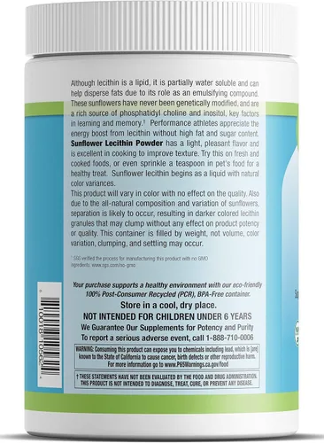 Vista 3 de Livamed - Polvo de lecitina de girasol (nueva bañera de PCR) 16 oz