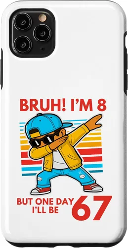 Vista 13 de Bruh I'm 8 But One-Day I'll Be 67 Retro 8th Birthday Kids Case for iPhone 17