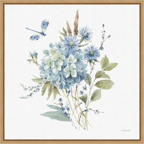 Vista 8 de Amanti Art Lisa Audit - Lienzo enmarcado para pared, 16 x 16 pulgadas, azul bohemio 04A (Ramo de flores) por Lisa Audit, lienzo enmarcado