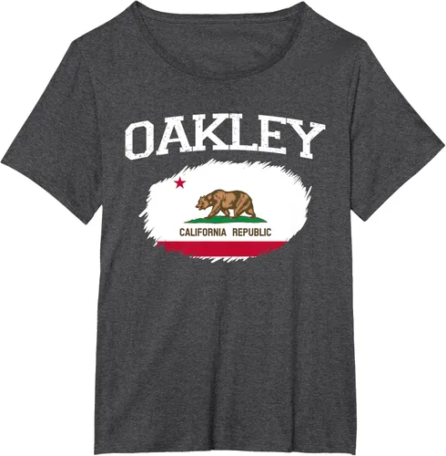 Vista 23 de OAKLEY CA CALIFORNIA Flag Vintage USA Sports Hombre Mujer Camiseta, Negro
