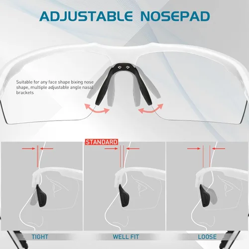 Vista 5 de SCVCN Gafas de sol deportivas fotocromáticas para ciclismo, gafas transparentes para hombres y mujeres, protección UV400, MTB BMX, pesca, correr