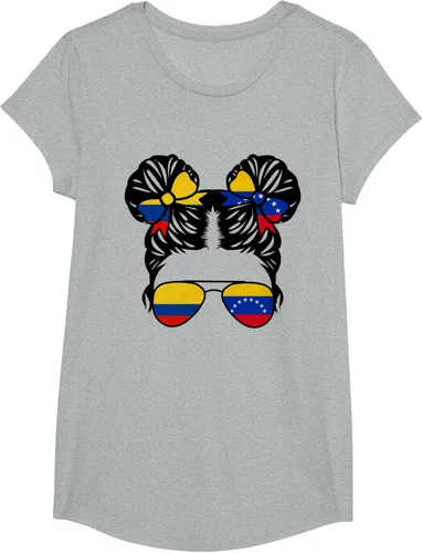 Vista 83 de Camiseta Half Colombian Half Venezolan Girl Colombia Kids Heritage, Gris