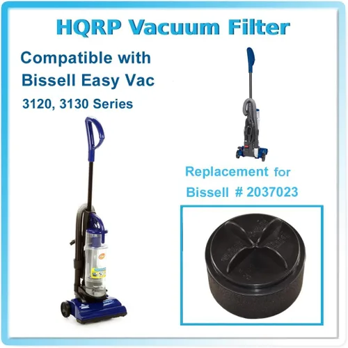 Vista 5 de HQRP Juego de 2 filtros circulares interiores y exteriores compatibles con aspiradoras Bissell Easy Vac 3130 3120 series 3130C 3130F 3130L 3130M
