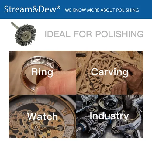 Vista 3 de Stream&Dew Rueda de pulido para Dremel - Kit de pulido de relojes y joyas - Rueda de pulido de plata (nailon)