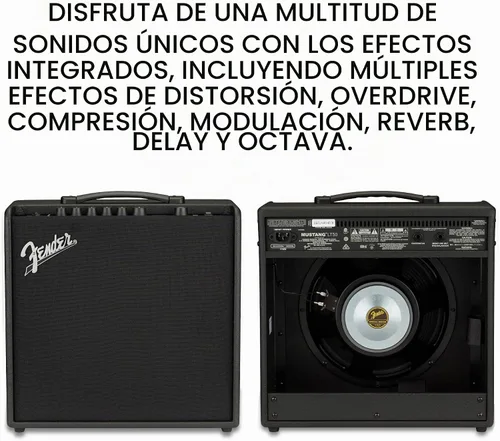 Vista 6 de Fender Mustang LT50 - Amplificador de guitarra, 50 vatios, con 2 años de garantía, 30 efectos preestablecidos con interfaz de audio USB