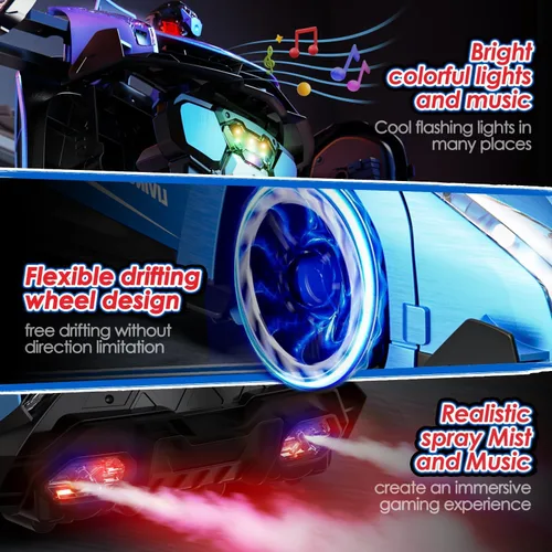 Vista 6 de Holyton 1:10 Transforming RC Car, coche de control remoto grande, azul