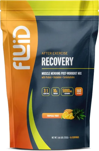 Vista 11 de Fluid Recovery, mezcla de bebida después del entrenamiento, proteína aislada de suero de leche, L-glutamina, carbohidratos, todos los ingredientes
