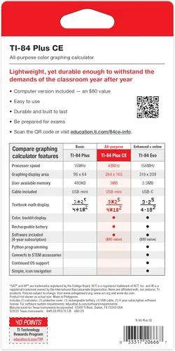 Vista 6 de Calculadora gráfica TI84PLSCEBLUBRY de Texas Instruments, Negro