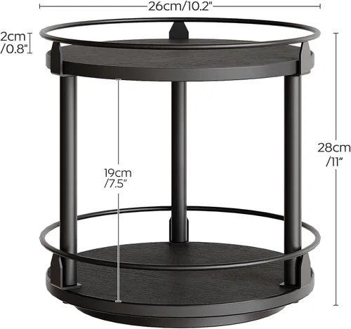 Vista 8 de YATINEY Organizador Lazy Susan, Estante Giratorio para Especias, Organizador de Mesa Giratoria para Especias de 2 Niveles, Soporte Industrial