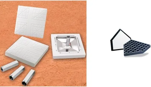 Vista 5 de MacGregor® Major League Bases con anclajes (juego) y placa de anclaje profesional Champion Sports