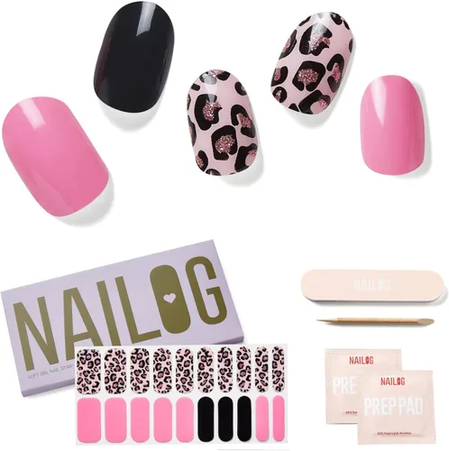 Vista 14 de Tiras de Gel para Uñas Semi Curadas, NAILOG 20 piezas Calcomanías de Uñas de Larga Duración que Funcionan con Cualquier Luz UV, Envolturas con Aurora