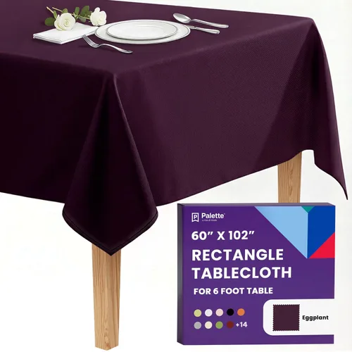 Vista 10 de Gee Di Moda - Mantel rectangular de 60 x 84 pulgadas – Mantel rectangular de poliéster lavable para mesa de 5 pies