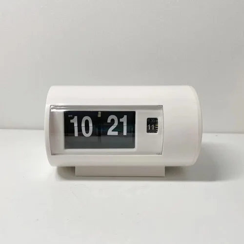Vista 4 de BHning Reloj de mesa retro Reloj automático Flip 12 Horas AM/PM Formato Pantalla Reloj Reloj de escritorio Flip Page Turning Relojes (blanco)