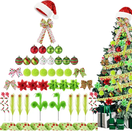 Vista 7 de 43 adornos patrióticos para árbol del 4 de julio, Día de la Independencia, adornos para árbol de Navidad, decoración de lazo rojo, blanco y azul