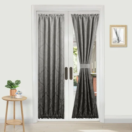Vista 101 de DWCN Cortinas para Puertas Francesas – Cortinas opacas térmicas con bolsillo para barra para puertas con ventana de cristal, puertas de cocina